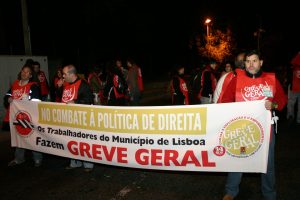 Greve Geral - trabalhadores do município de Lisboa manifestam-se em apoio à Greve Geral de 14 de Novembro de 2012.