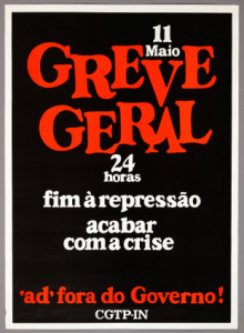 Cartaz da greve - cartaz de mobilização para a Greve Geral de 11 de Maio de 1982.